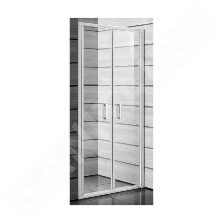 Jika Lyra plus - Porte de douche à deux battants 800x1900 mm, blanc/verre transparent H2563810006681