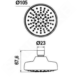 Jika Rio - Douche de tête, diamètre 100 mm, chrome H3671R10042141