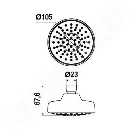 Jika Rio - Douche de tête, diamètre 100 mm, chrome H3671R10042141