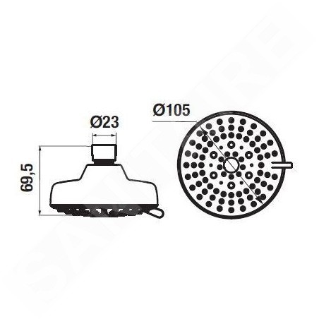 Jika Rio - Douche de tête, diamètre 100 mm, 3 fonctions, chrome H3671R10042151