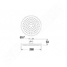 Jika Mio - Douche de tête, diamètre 200 mm, 1 jet, pastique gris/chrome H3677100040411