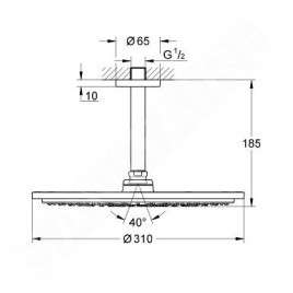 Grohe Rainshower - Douche de tête Cosmopolitan, diamètre de 310 mm, sortie plafond de 142 mm, supersteel 26067DC0