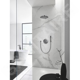 Grohe Rainshower Cosmopolitan - Douche de tête 310, bras de douche 380 mm, un jet, graphite foncé 26066A00