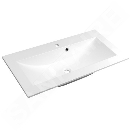 Sapho Yukon - Lavabo à encastrer 900x450 mm, avec trop-plein, trou pour robinetterie, blanc 55900