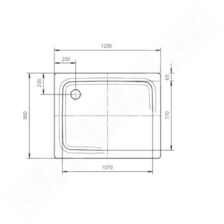 Kaldewei Avantgarde - Receveur de douche Superplan 406-5, 900x1200 mm, support abaissé en polystyrène, Perl-Effect, blanc