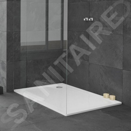Kaldewei Avantgarde - Receveur de douche Superplan 404-5, 900x1000 mm, support abaissé en polystyrène, Perl-Effect, blanc