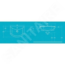 Sapho Zero - Lavabo de meuble 550x435 mm, blanc 6055