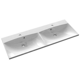 Sapho Maria - Meuble-lavabo double 1200x460 mm, avec 2 trous pour mitigeur, blanc MA120