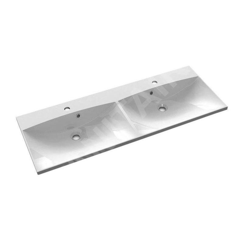 Sapho Maria - Meuble-lavabo double 1200x460 mm, avec 2 trous pour mitigeur, blanc MA120