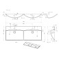 Sapho Maria - Meuble-lavabo double 1200x460 mm, avec 2 trous pour mitigeur, blanc MA120