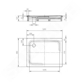 Kaldewei Avantgarde - Receveur de douche Superplan 406-2, 900x1200 mm, support polystyrène, Antidérapant sur toute la largeur,