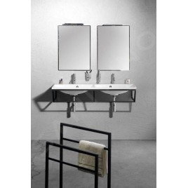 Sapho Maria - Meuble-lavabo double 1200x460 mm, avec 2 trous pour mitigeur, blanc MA120