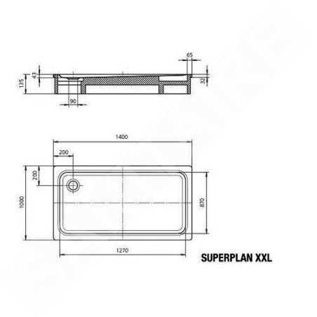 Kaldewei Avantgarde - Receveur de douche Superplan XXL 412-1, 1000x1400 mm, antidérapant, Perl-Effect, blanc 431230003001