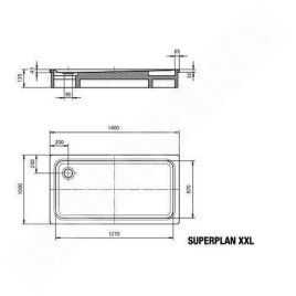 Kaldewei Avantgarde - Receveur de douche Superplan XXL 412-1, 1000x1400 mm, antidérapant, blanc 431230000001