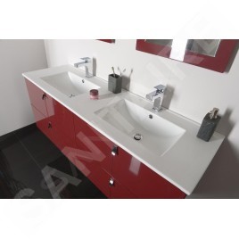 Sapho Slim - Meuble-lavabo double 1200x460 mm, blanc 1601-120