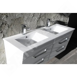 Sapho Slim - Meuble-lavabo double 1200x460 mm, blanc 1601-120