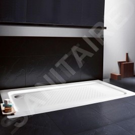Kaldewei Ambiente - Receveur de douche Duschplan XXL 426-2, 750x1700 mm, antidérapant, Perl-Effect, avec support en