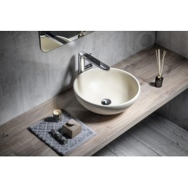 Sapho Attila - Lavabo en céramique, diamètre 43 cm, ivoire DK005