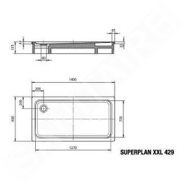 Kaldewei Avantgarde - Receveur de douche Superplan XXL 429-1, 900x1400 mm, Perl-Effect, blanc 432900013001