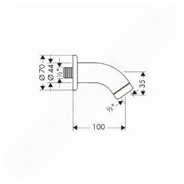 Hansgrohe Aktiva - Bras de douche, 100 mm, chrome 27438000