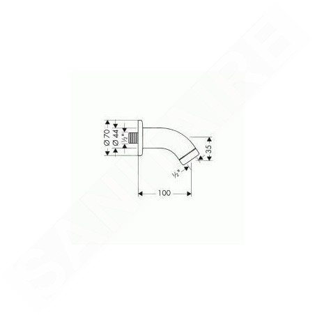 Hansgrohe Aktiva - Bras de douche, 100 mm, chrome 27438000