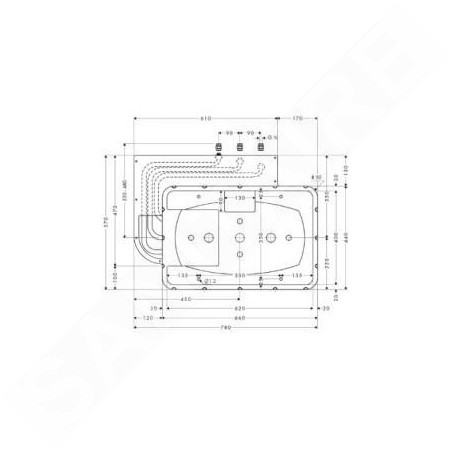 Hansgrohe Corps d’encastrement - Corps de base de douche de tête Raindance Rainmaker 680 x 460 mm Air 3jet 28414180
