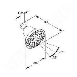 Kludi A-Qa - Douche de tête, diamètre 87 mm, chrome 6219105-00