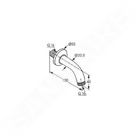 Kludi A-Qa - Bras de douche, 130 mm, chrome 6235305-00