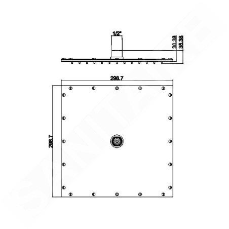 Novaservis Douches de tête - Douche de tête 300x300 mm, chrome RUPV/246,0