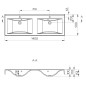 Sapho Nadja - Double-lavabo 1400x500 mm, avec trop-plein, trous pour robinet, blanc 68141 Sapho Nadja - Double-lavabo 1400x500 mm, avec trop-plein, trous pour robinet, blanc 68141