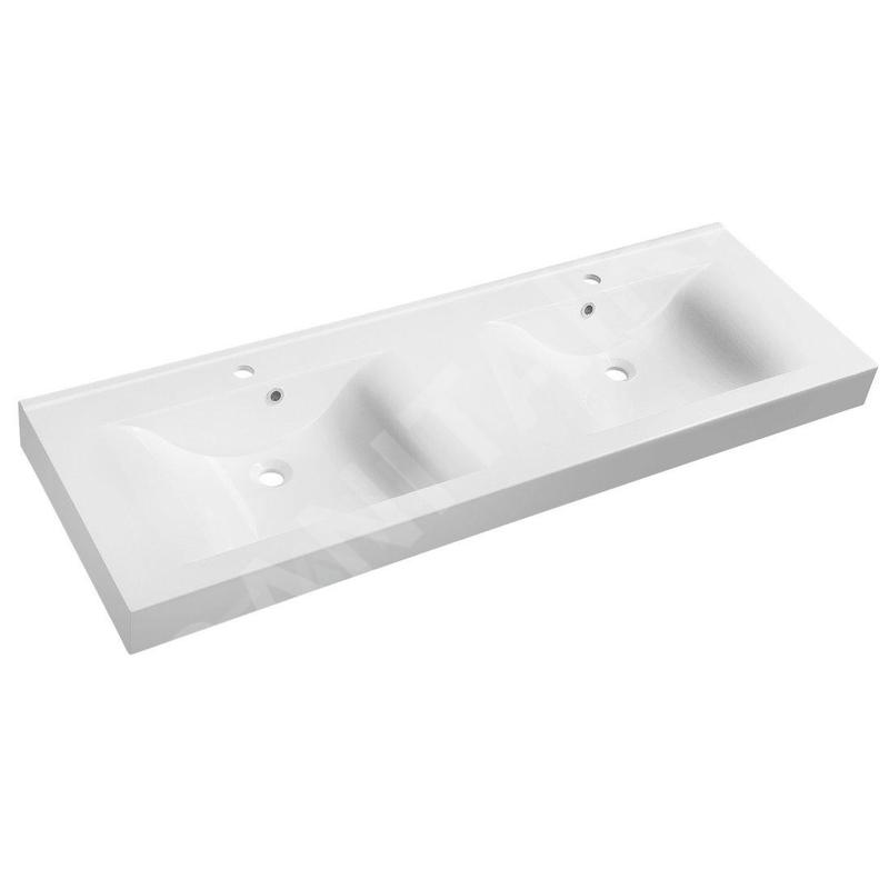 Sapho Nadja - Double-lavabo 1500x500 mm, avec trop-plein, trous pour robinet, blanc 68154 Sapho Nadja - Double-lavabo 1500x500 mm, avec trop-plein, trous pour robinet, blanc 68154
