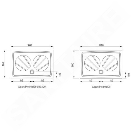 Ravak Galaxy Pro - Receveur de douche Gigant Pro, 1100x800 mm, blanc XA03D401010