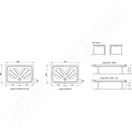 Ravak Galaxy Pro - Receveur de douche Gigant Pro, 1200x900 mm, blanc XA03G701010
