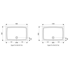 Ravak Galaxy Pro Flat - Receveur de douche Gigant Pro Flat, 1200x900 mm, blanc XA03G711010