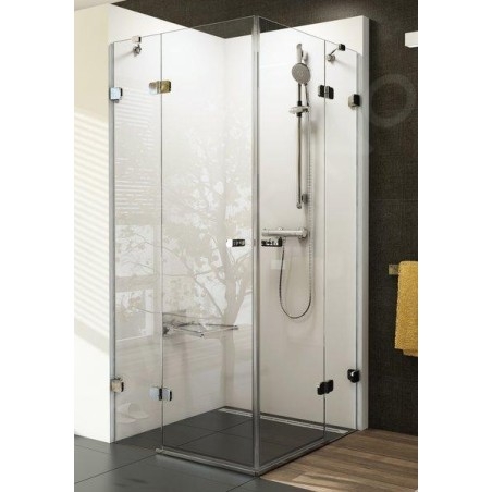 Ravak Brilliant - Cabine de douche BSRV4-80, 783-795 mm, chrome/verre clair 1UV44A00Z1