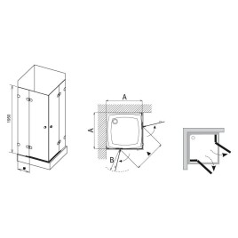 Ravak Brilliant - Cabine de douche BSRV4-80, 783-795 mm, chrome/verre clair 1UV44A00Z1