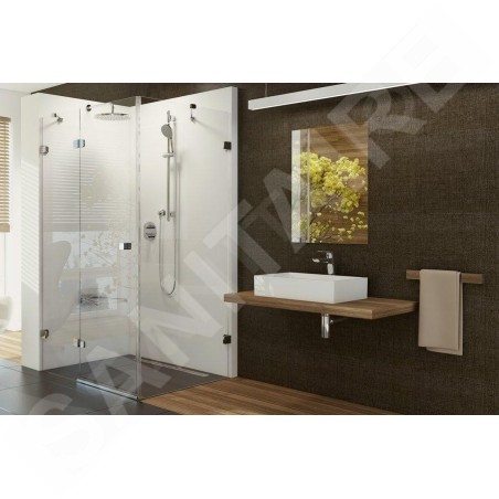 Ravak Brilliant - Cabine de douche BSDPS-90/90 L, 883-895x883-895 mm, chrome/verre clair 0UL77A00Z1