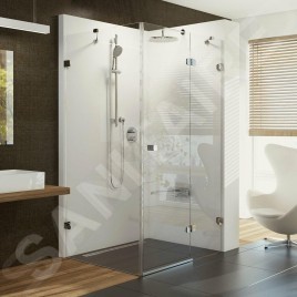 Ravak Brilliant - Cabine de douche BSDPS-90/90 R, 883-895x883-895 mm, chrome/verre transparent 0UP77A00Z1