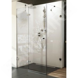 Ravak Brilliant - Cabine de douche BSDPS-100/100 L, 983-995x983-995 mm, chrome/verre transparent 0ULA0A00Z1