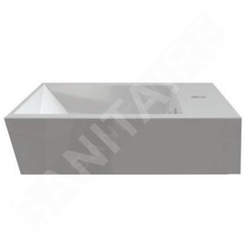Sapho Orinoko - Lavabo 600x450 mm, marbre coulé, blanc OR060