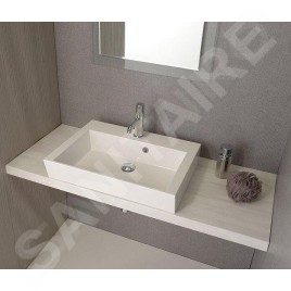 Sapho Orinoko - Lavabo 600x450 mm, marbre coulé, blanc OR060