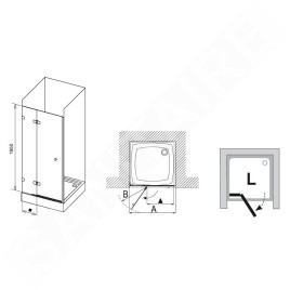 Ravak Brilliant - Porte de douche BSD2-80 L, 790-805 mm, gauche, chrome/verre clair 0UL4AA00Z1