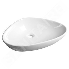 Sapho Teruel - Vasque à poser 600x40 mm, sans trop-plein, blanc BH7007