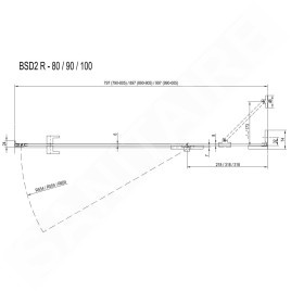 Ravak Brilliant - Porte de douche BSD2-80 R, 790-805 mm, droite, chromé/verre clair 0UP4AA00Z1