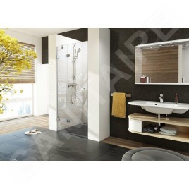 Ravak Brilliant - Porte de douche BSD2-100 L, en deux parties, 990-1005 mm, gauche, chrome/verre clair 0ULAAA00Z1