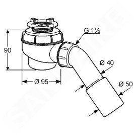 Kludi Tasso - Siphon pour receveur de douche, blanc 2152000-00