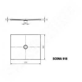 Kaldewei Ambiente - Receveur de douche Scona 918-1, 1200x900 mm, blanc 491800010001