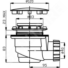 Novaservis Siphons - Piège 90/40 INOX, plastique 475,P