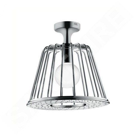 Axor LampShower - Douche de tête à 1 jet avec raccordement au plafond et design Nendo, chrome 26032000