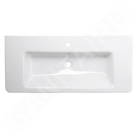 Sapho City - Lavabo 1013x182x460 mm, avec trop-plein, trou pour robinetterie, blanc KE100